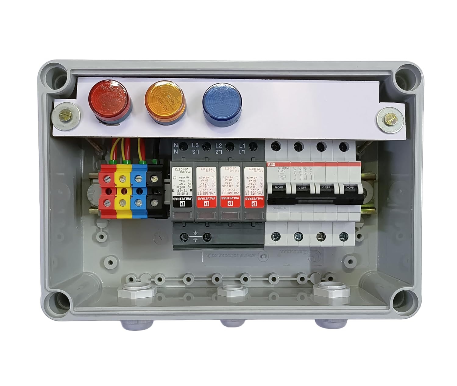 Sun sparkle ACDB 3 PHASE 10KW 32A MCB 4P SPD AC DISTRIBUTION BOX for solar panel