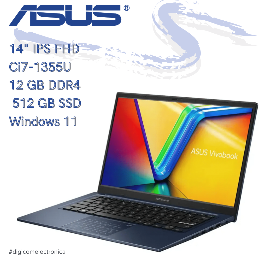 Asus Vivobook 14 X1404VA-I712512 14" Intel Core i7-1355U 12 GB DDR4 512 GB SSD - Quiet Blue