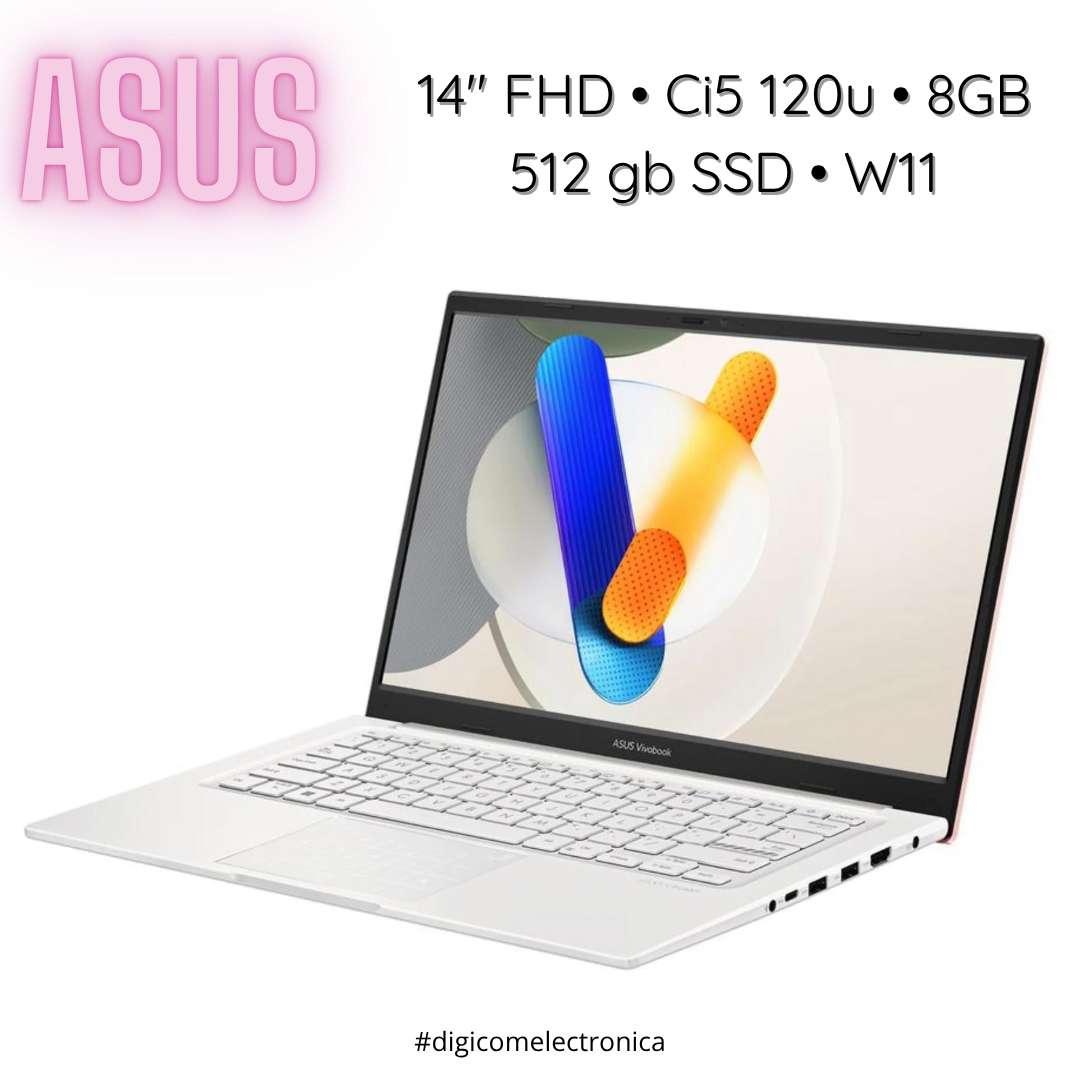 ASUS Vivobook QB52 14" FHD Ci5 120U 8 GB 512 GB SSD Rosa W11 Mouse y Mochila Asus de regalo !!