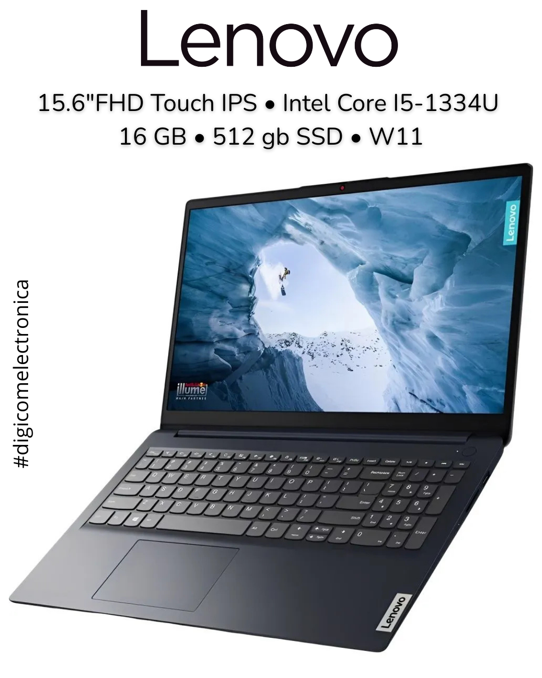 Lenovo Ideapad 1I 83B40001US 15.6" FDH Touch Intel Core I5-1334U 16 GB 512 GB SSD - W11 - Abyss Blue