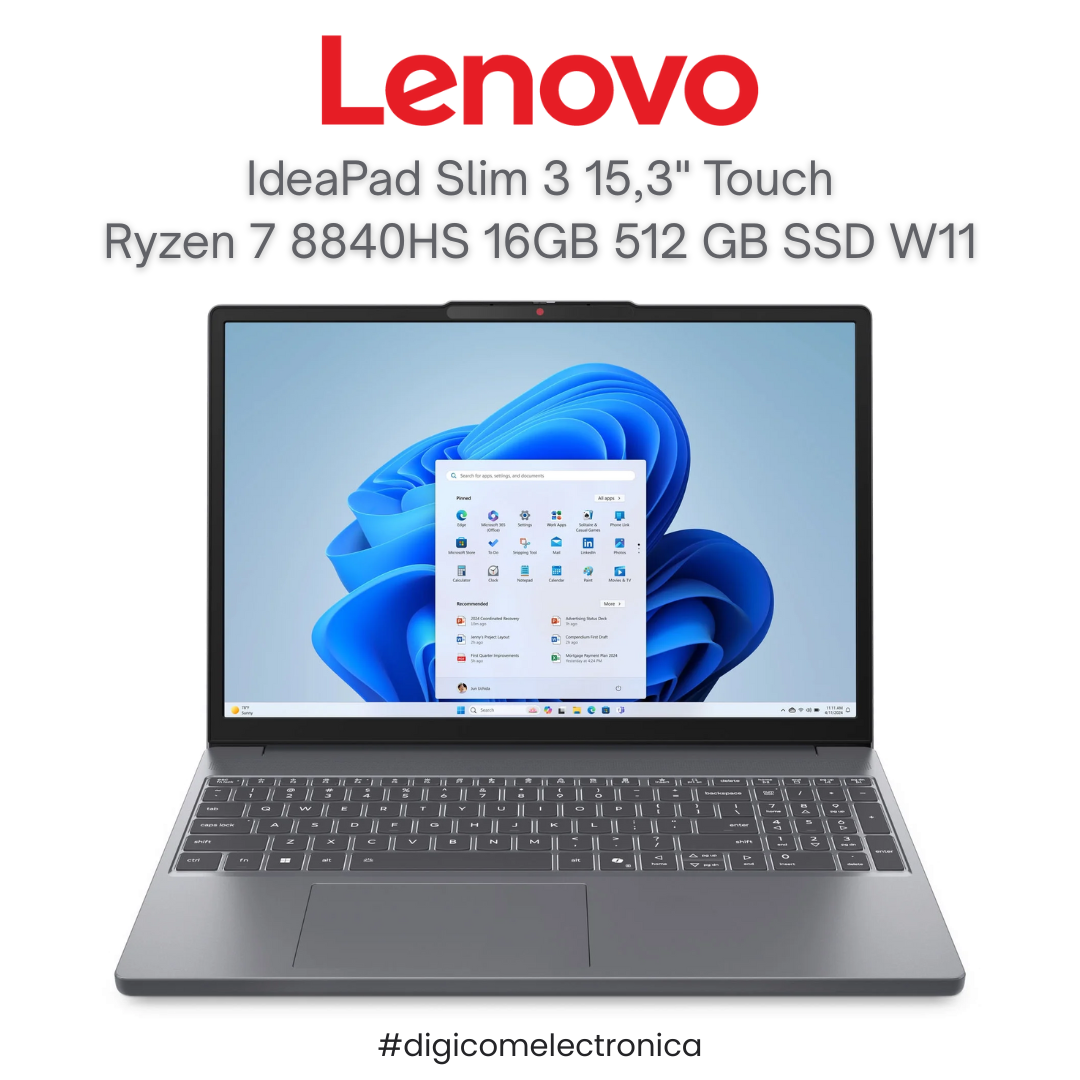 Lenovo IdeaPad Slim 3 83KA00Q0QUS 15.3" Touch Ryzen 7 8840HS 16GB RAM 512 SSD Luna Grey