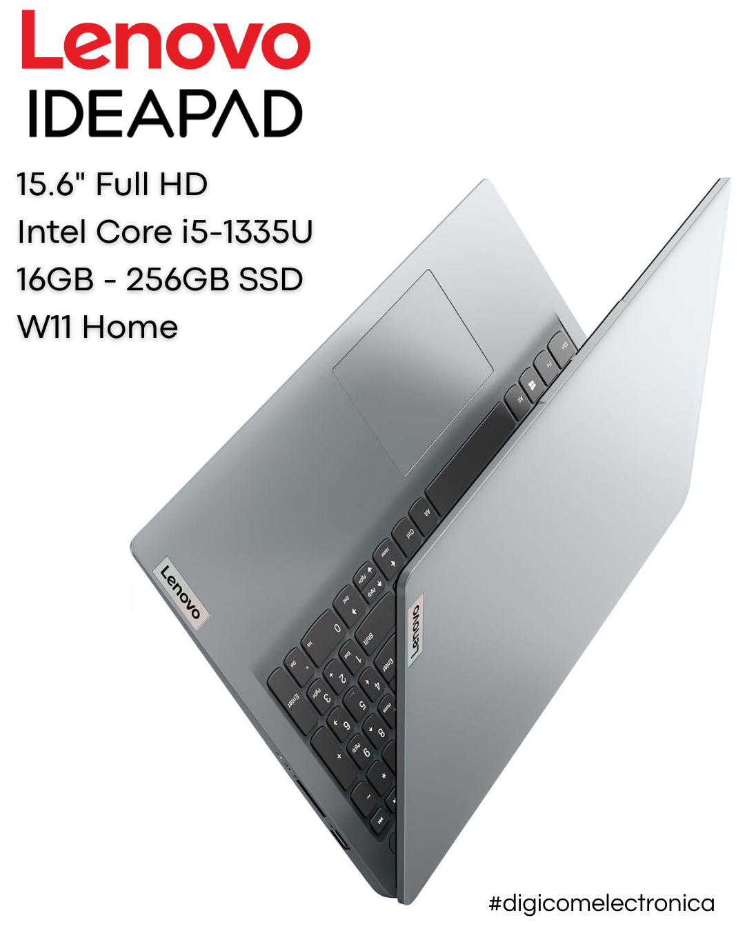 Lenovo 83B40008US IdeaPad 1i 15.6" Full HD Intel Ci5-1335U 16GB - 256GB SSD - Cloud Grey