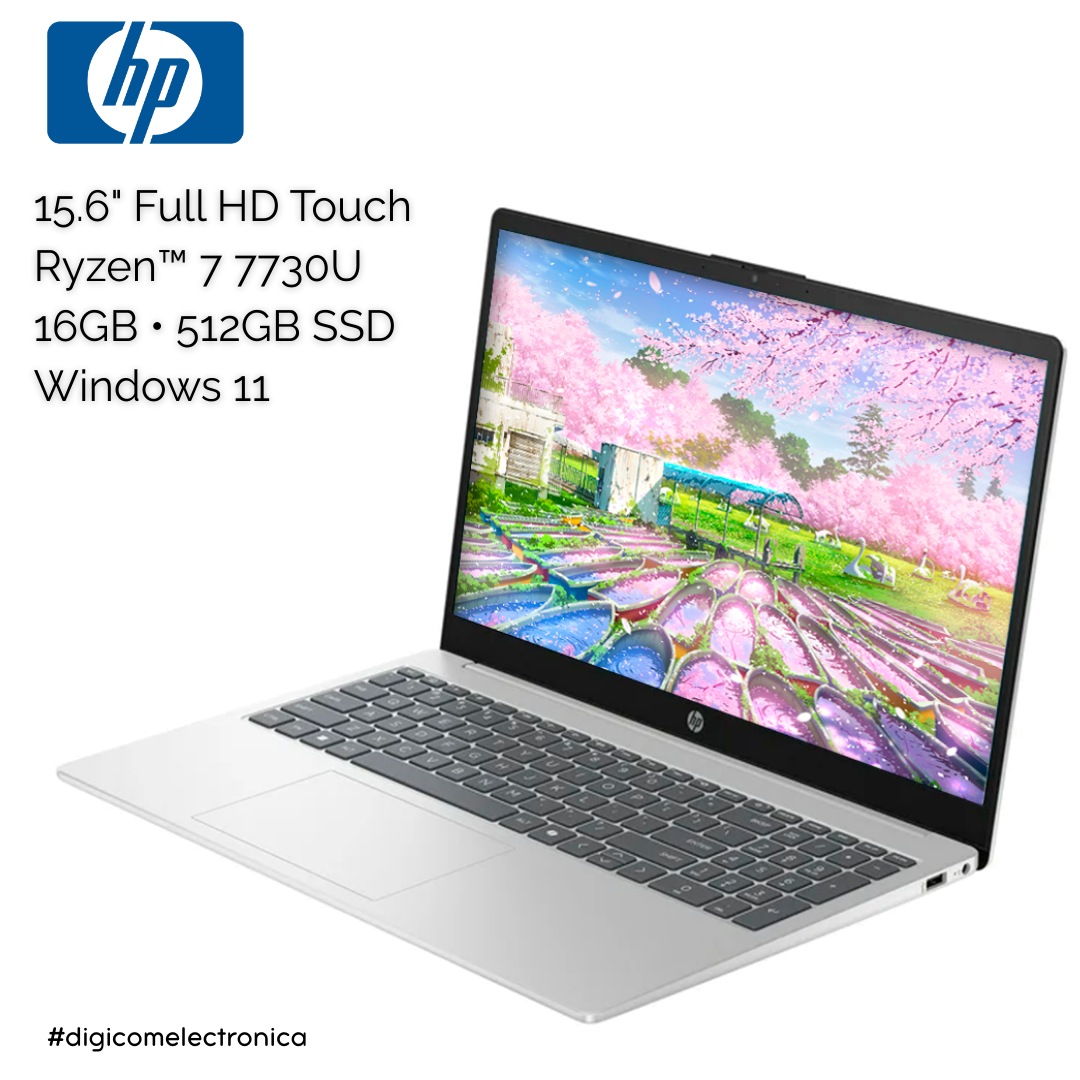 HP 15-FC0047 Ryzen 7 7730U 512GB SSD 16GB 15.6" FHD TOUCH WIN11