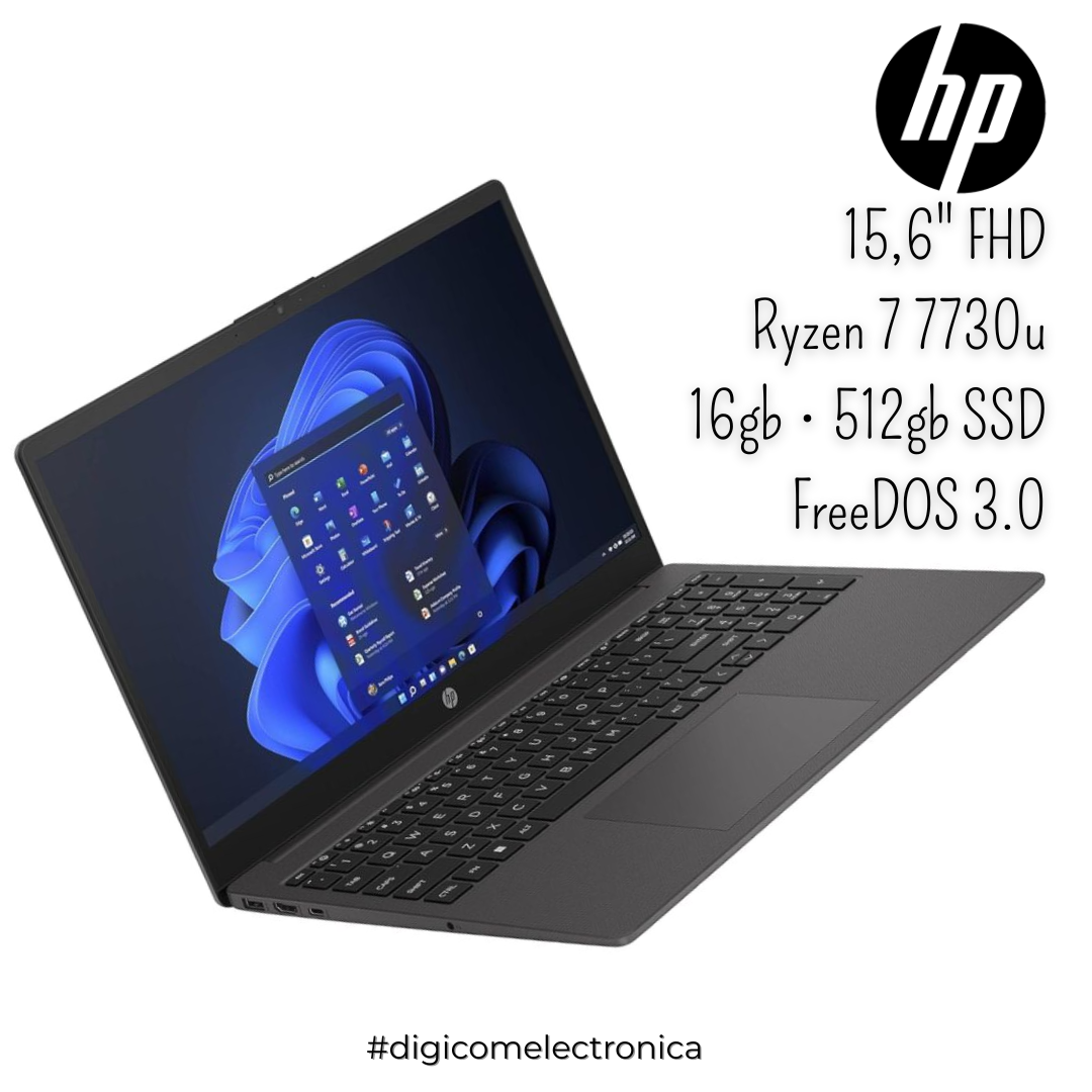 HP 255 G10 15.6" FHD AMD Ryzen 7 7730U 16 GB DDR4 512 GB SSD - Gris FreeDOS