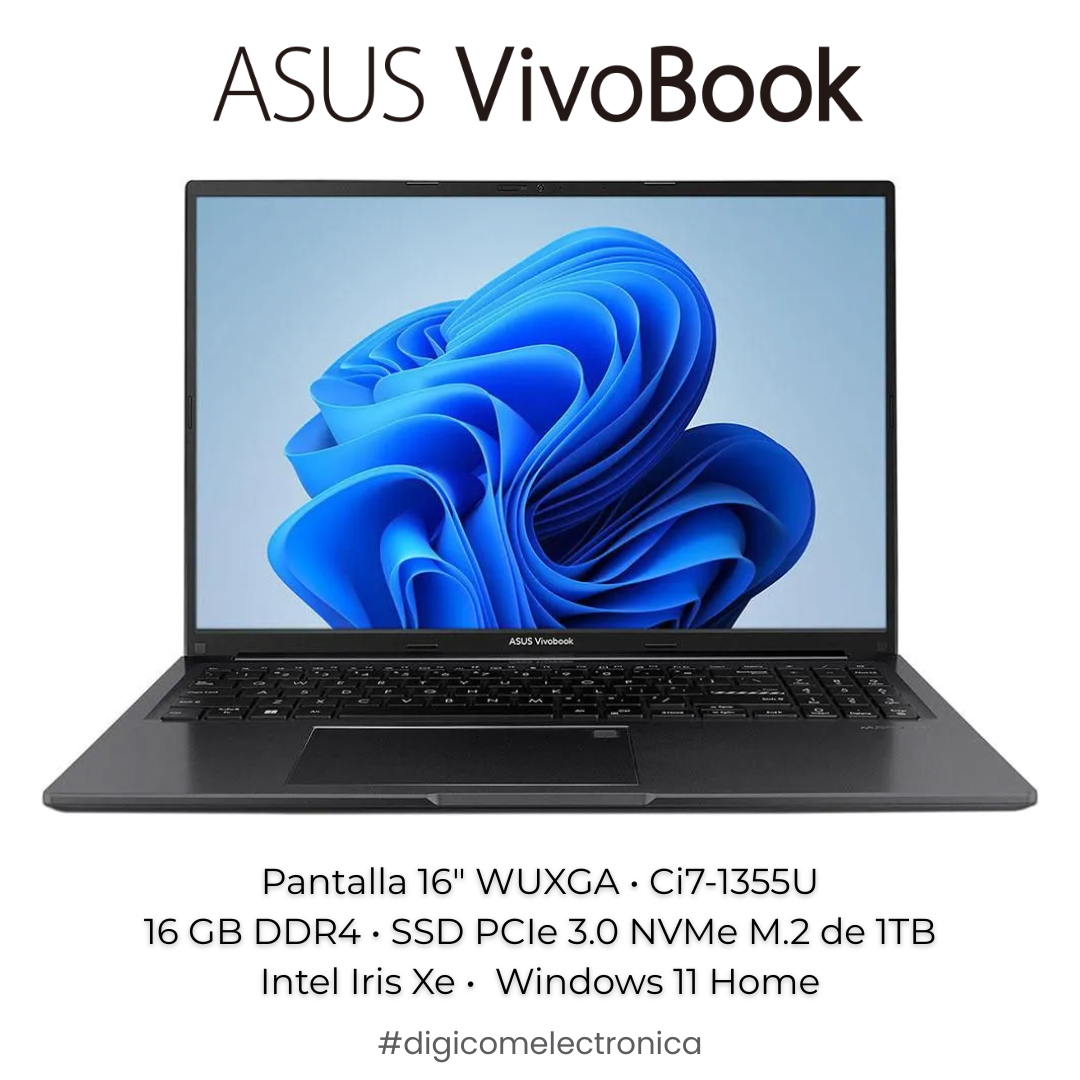 Asus Vivobook F1605VA-AB74 16" Intel Core i7-1355U 16 GB DDR4 1 TB SSD - Black W11