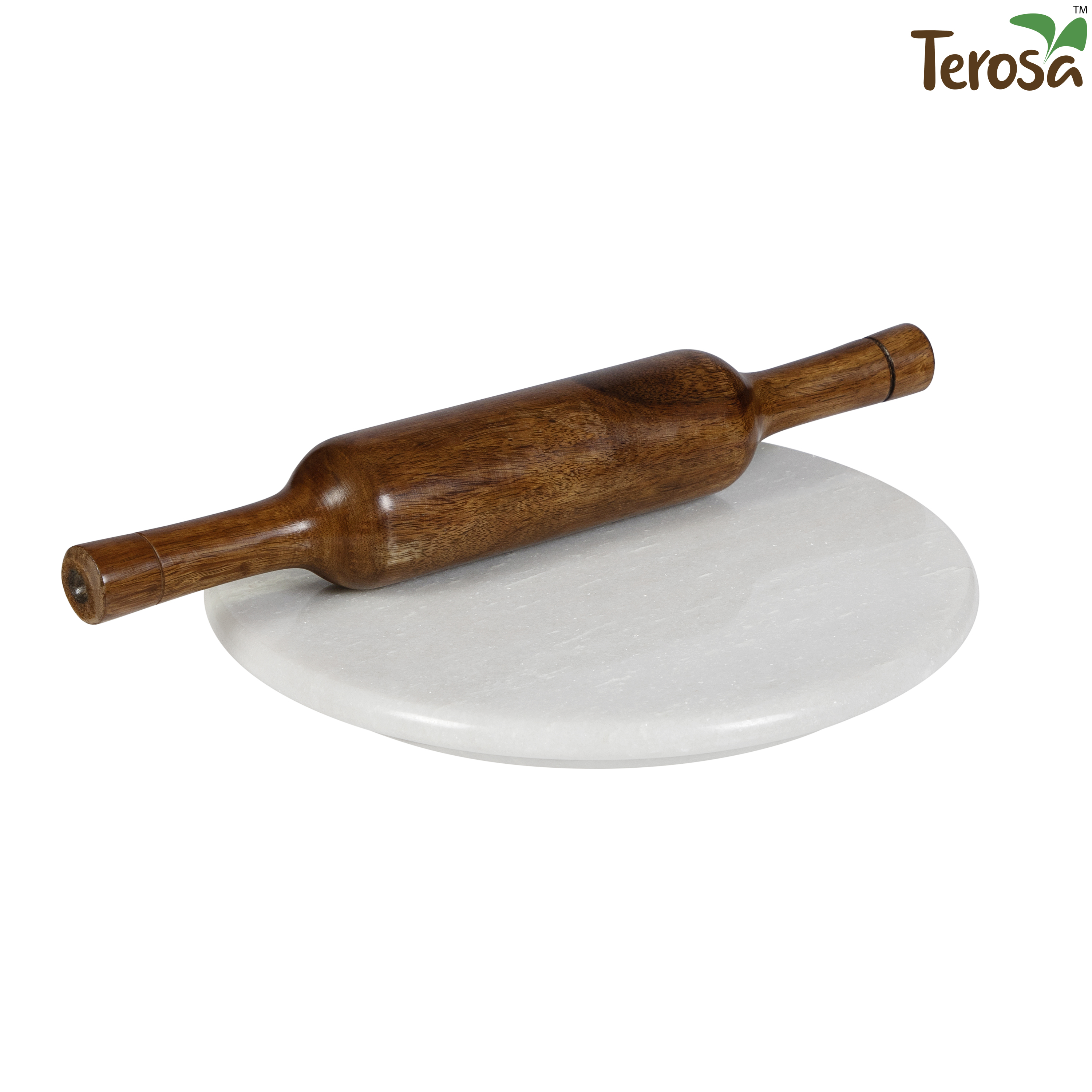 Terosa Pearl White Chakla Belan Set - Std 9in