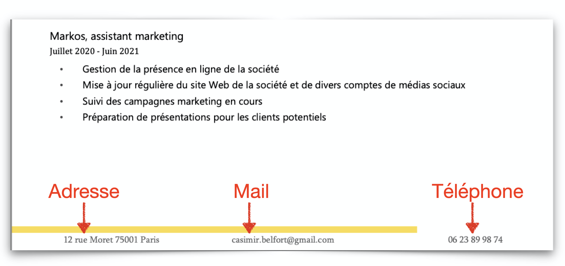 Curriculum vitae (CV) pour Word, simple, épuré, efficace, original et en couleur.
