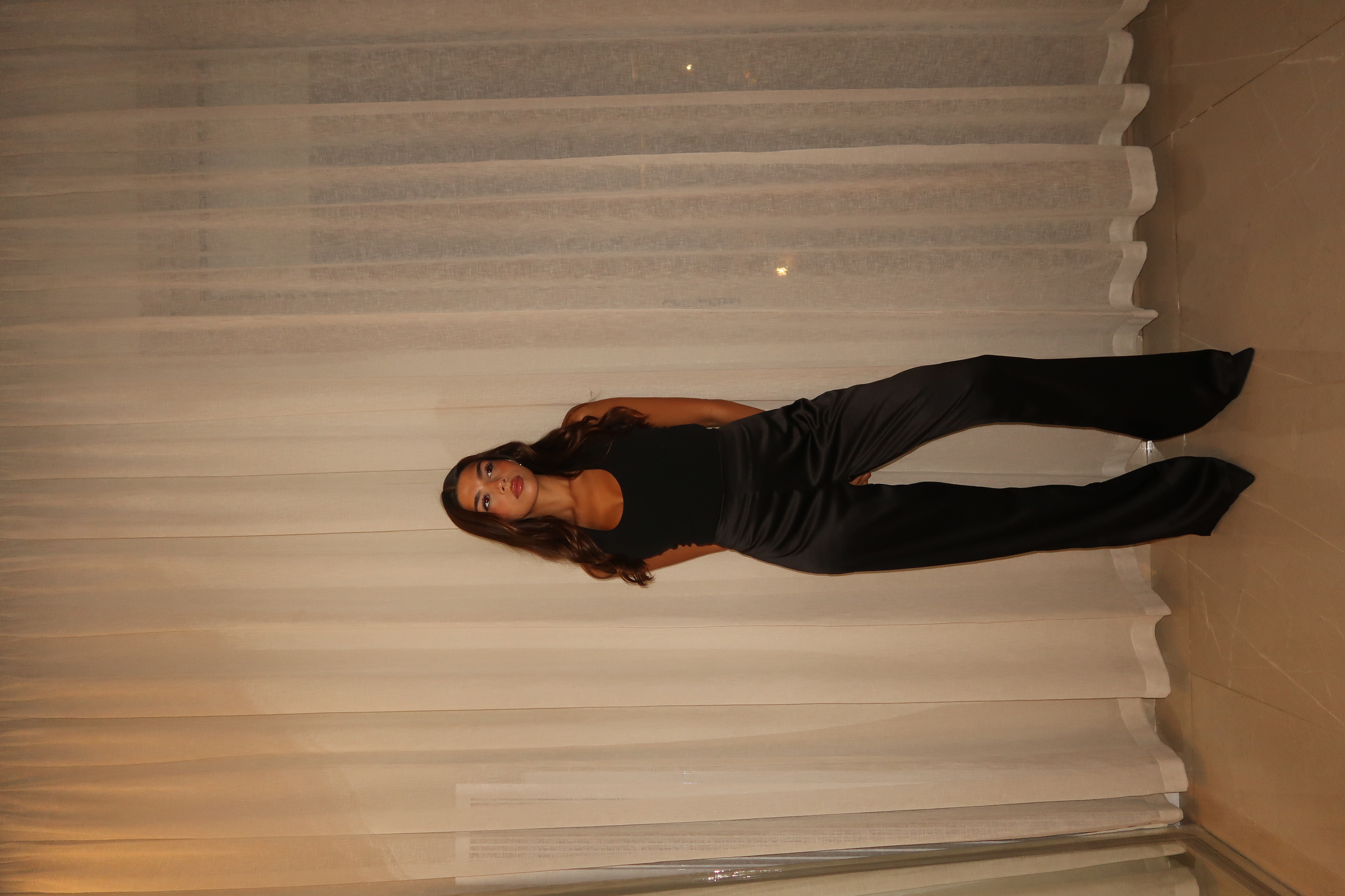 Black Sleek Satin Trousers