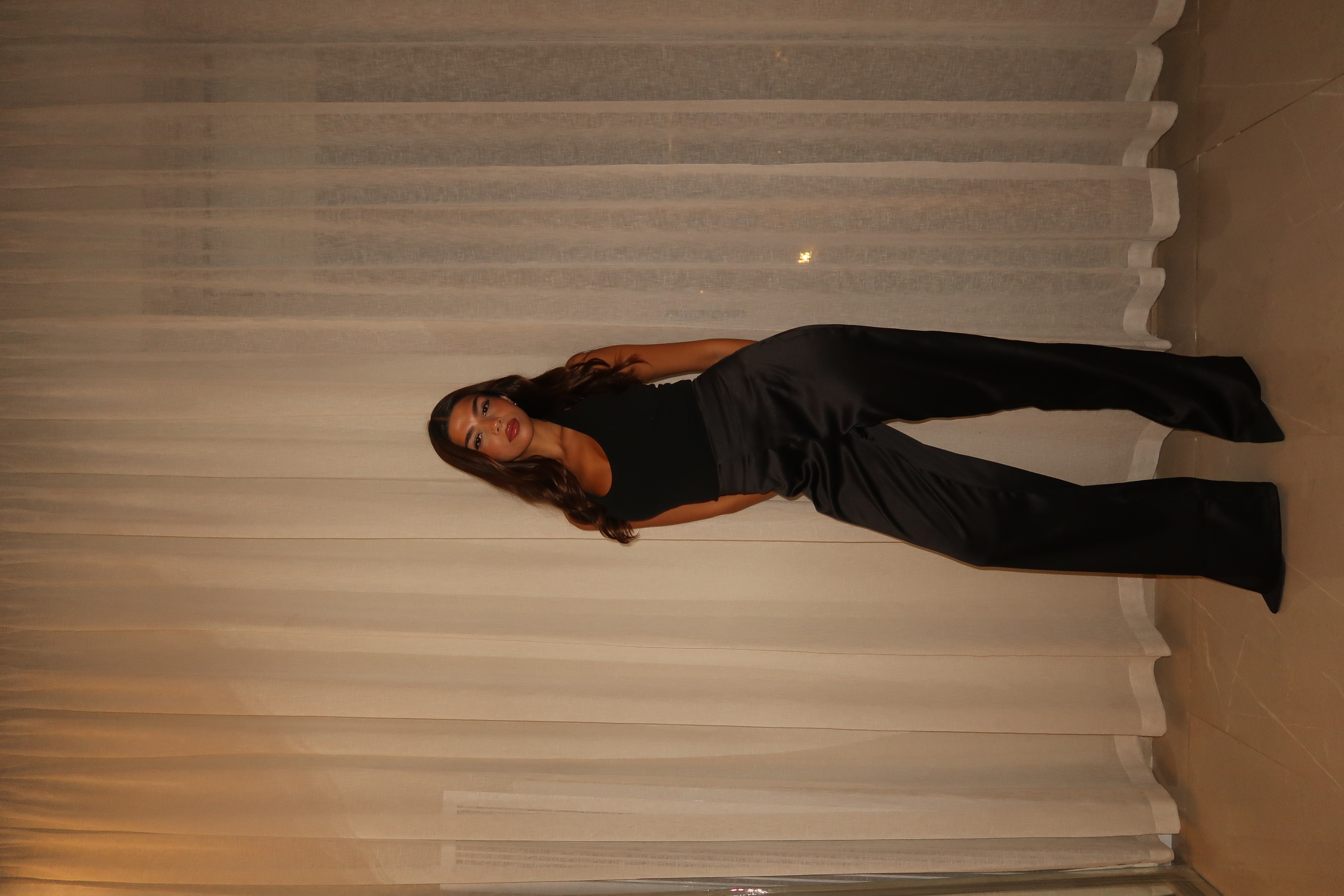 Black Sleek Satin Trousers