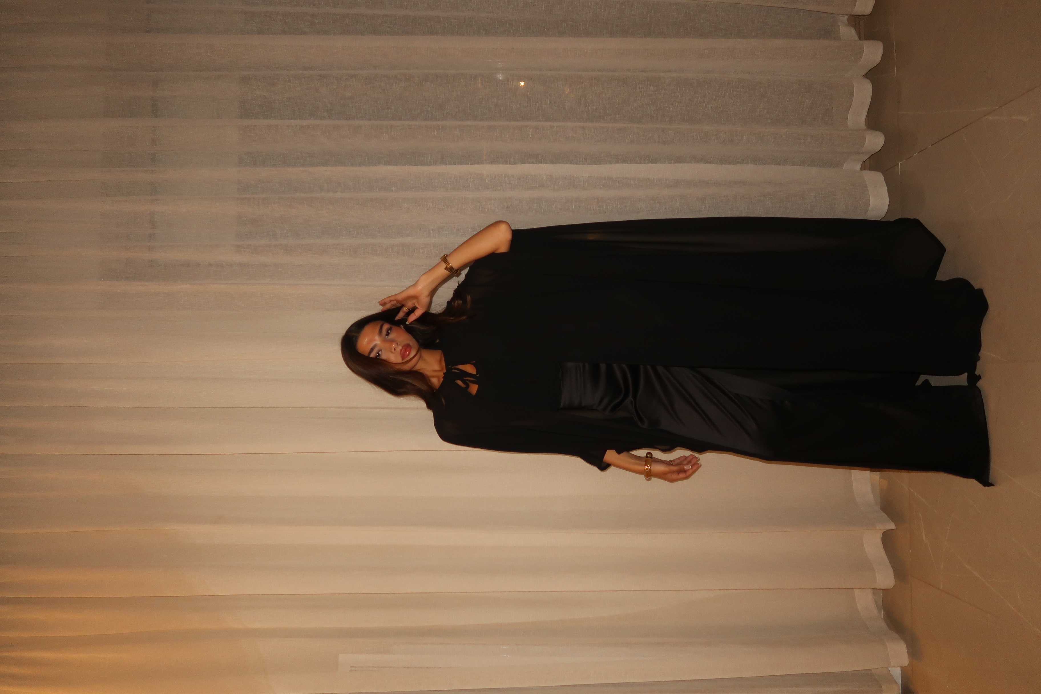 Black Layal Cape Set 