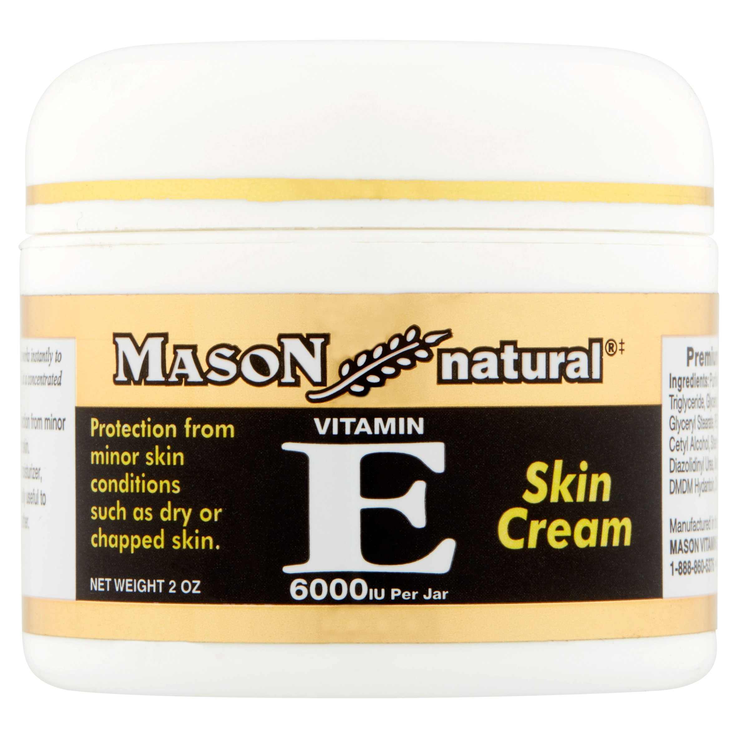 Mason Natural Vitamin E Skin Cream - Miracle Face and Body Moisturizer  Intense Skin Hydration and Firmness  Pear Scent  Paraben Free  2 Oz