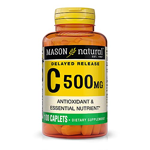 Mason Natural Vitamin C 500 Mg Delayed Release - Formula for All Day Antioxidant Protection  Promotes Healthy Immune System and Cell Support  100 Capl