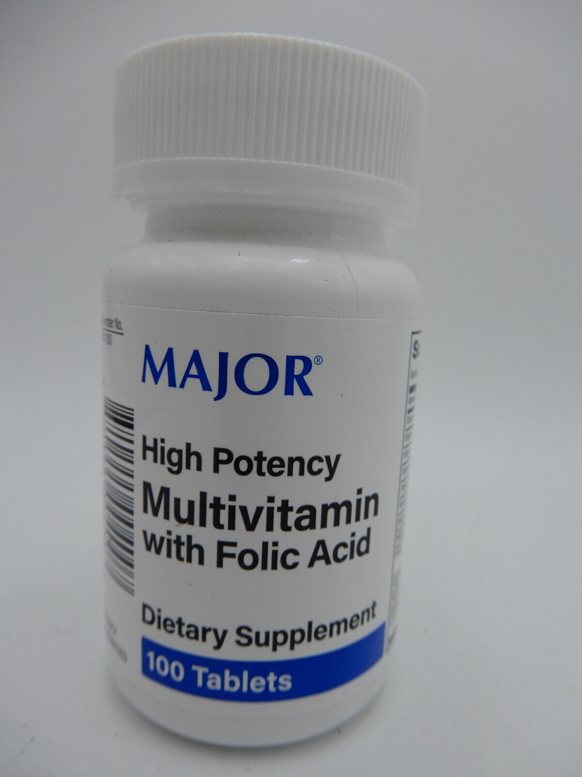 Major High Potency Multivitamin with Folic Acid, 100 Tablets 820555004007VL