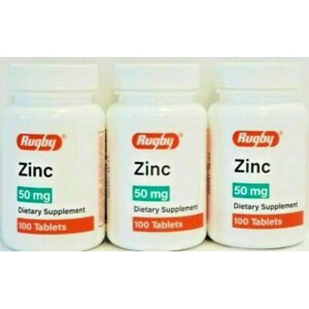 Zinc 50 MG Tablets 100 Count. 3 Pack
