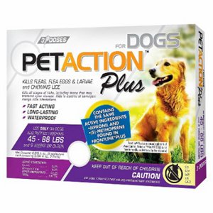 PETACTION PRO Flea & Tick Topical Treatment for Dogs 45-88 Lbs  3 Count