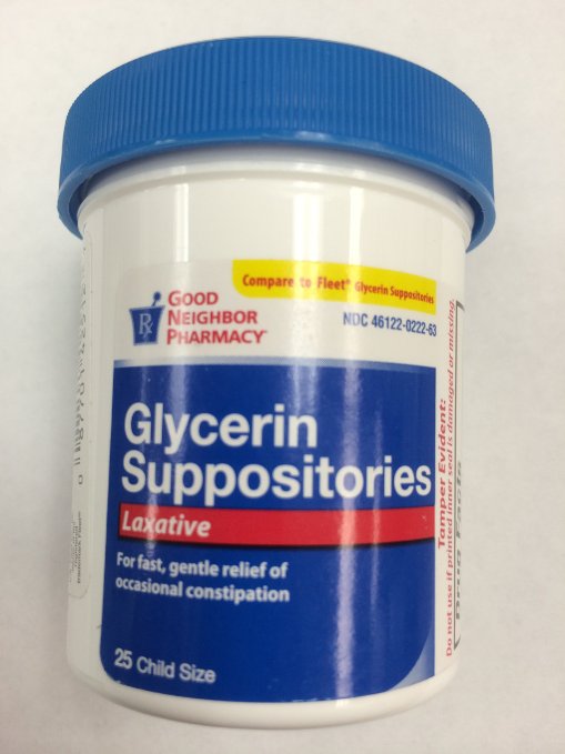 Glycerin Suppositories Laxative 25 CT (for Children from 2- 6 Years Old)