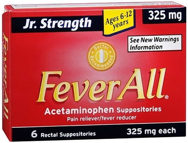 FeverAll Acetaminophen Suppositories Jr. Strength - 6 Ea.