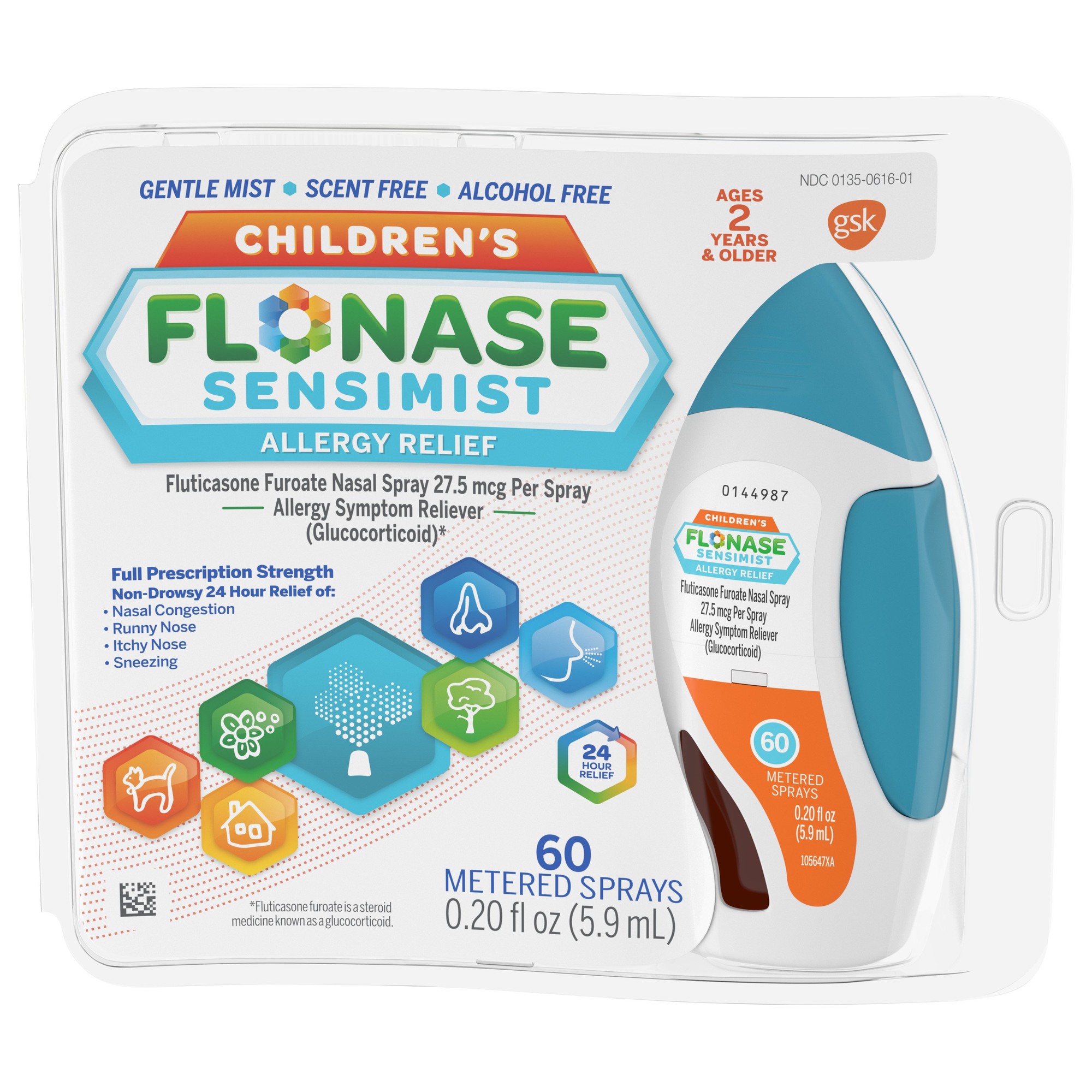 Children's Flonase Sensimist Allergy Relief Nasal Spray - Fluticasone Furoate - 0.2 Fl Oz