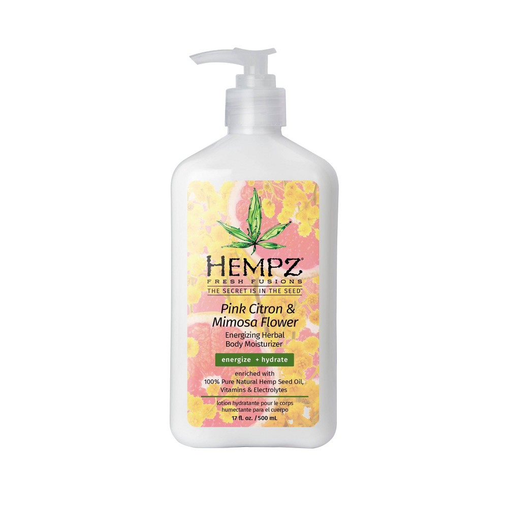 Fresh Fusions Pink Citron and Mimosa Flower Energizing Herbal Body Moisturizer by Hempz for Unisex - 17 Oz Moisturizer