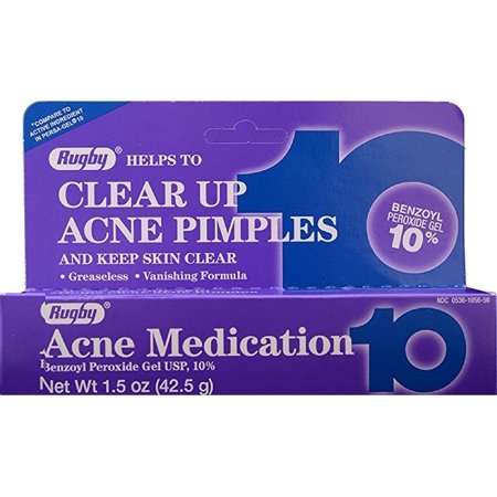 RUGBY BENZOYL PEROXIDE ACNE MEDICATION 1.5 Oz per Tube