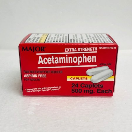 Major Acetaminophen Tablets Aspirin Free 500mg 24ct 309046720249S252