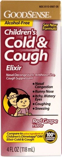 GoodSense Children's Cold & Cough Elixir Red Grap 4 Oz