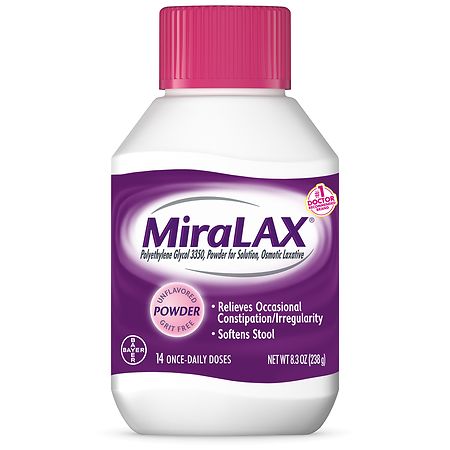 Miralax Gentle Constipation Relief 14 Doses without Harsh Side Effects Osmotic Laxative Powder - 8.3oz