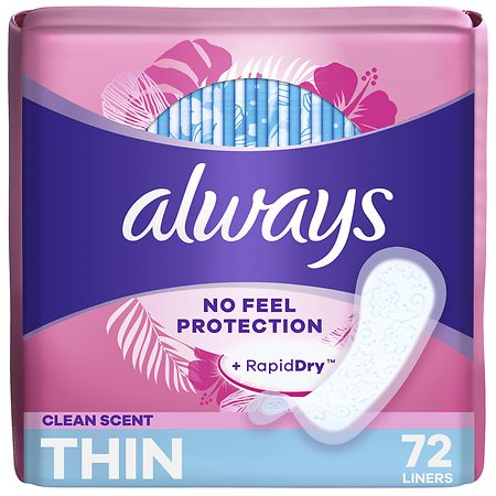 Always - Clean Scent Thin Liners - 72 Count