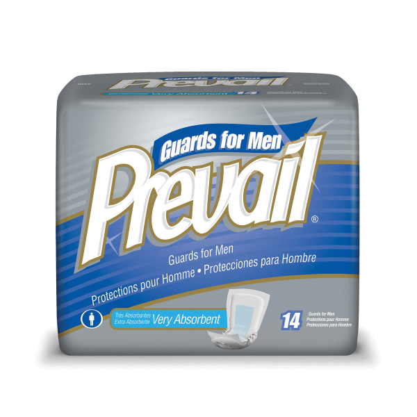 Prevail Daily Male Guards Bladder Control Pad Incontinence Disposable Maximum Absorbency 14 Count 1 Pack