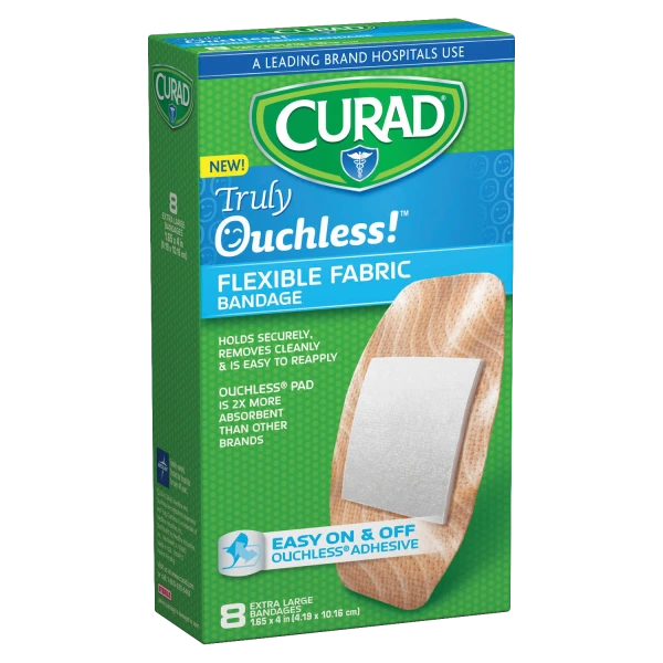 Curad Truly Ouchless! Flexible Fabric Bandages XL 8 Ct