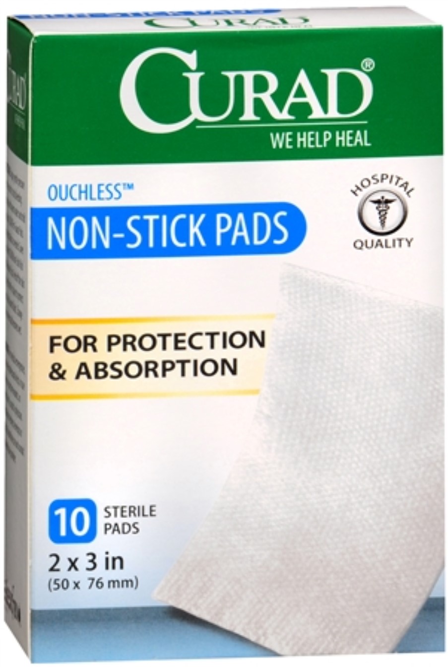 Curad Small Non-Stick Pads For Wound Protection and Absorption 2 X 3 10 Count Box