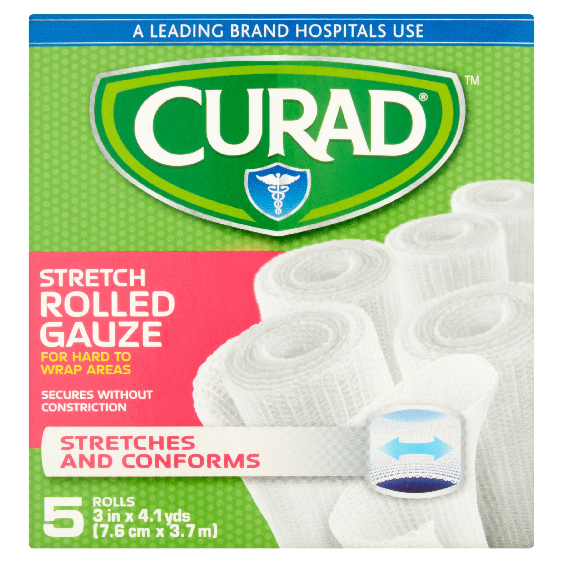 Curad Stretch Rolled Gauze  3  X 4.1 yds  5 Count