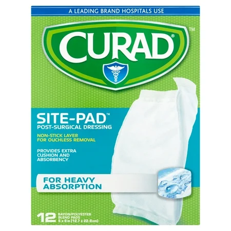 Curad Site-Pad Post Surgical Dressing Heavy Absorption 5 X 9 12 Count