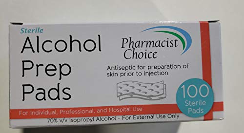Pack of 100 70% Isopropyl Alcohol Prep Pads.