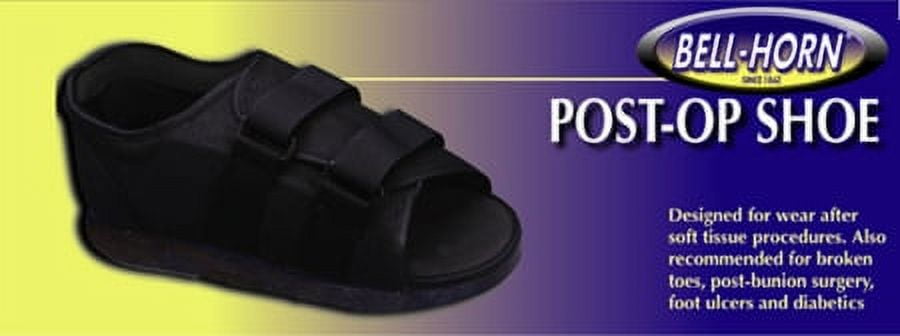 Bell-Horn Women s Post-Op Shoe Large Size 8+  Black 1 Count