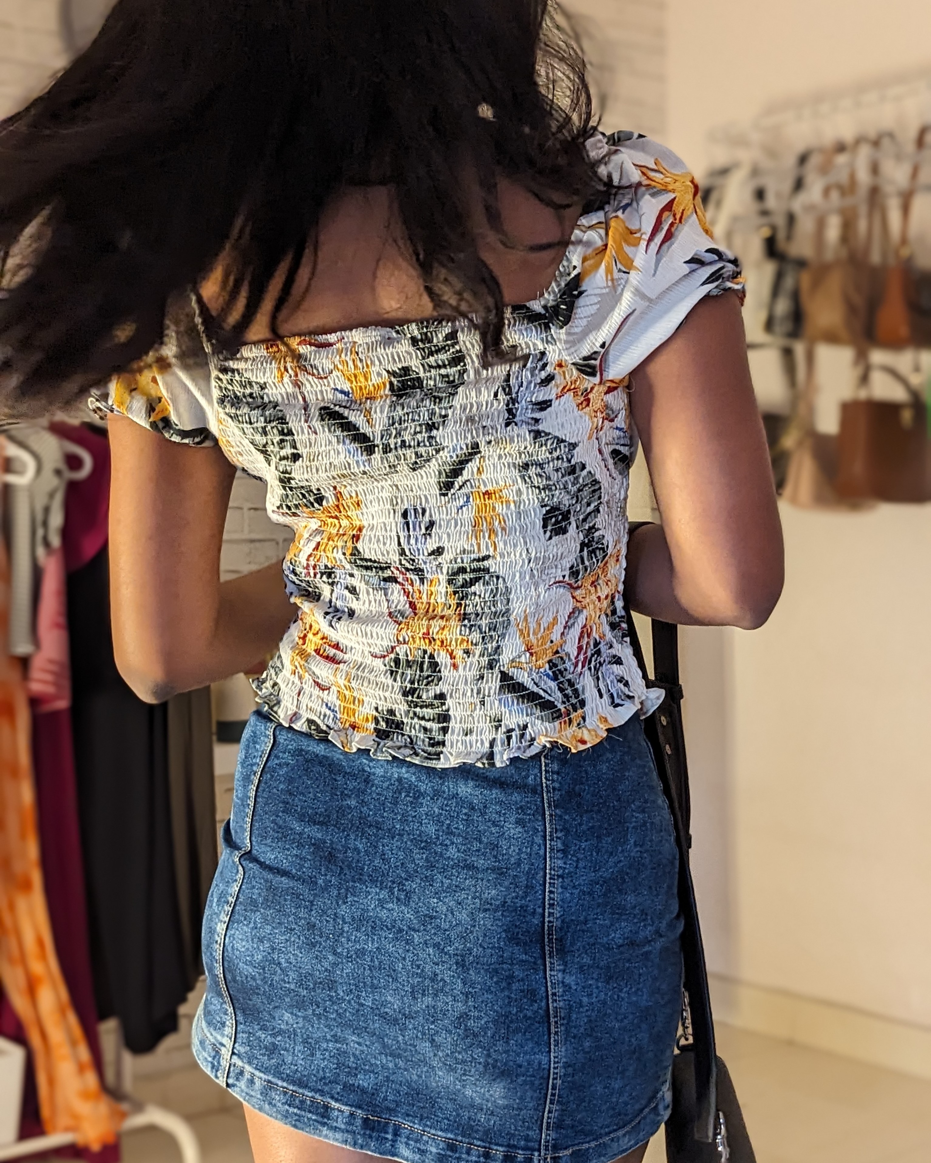 Floral bow detail top