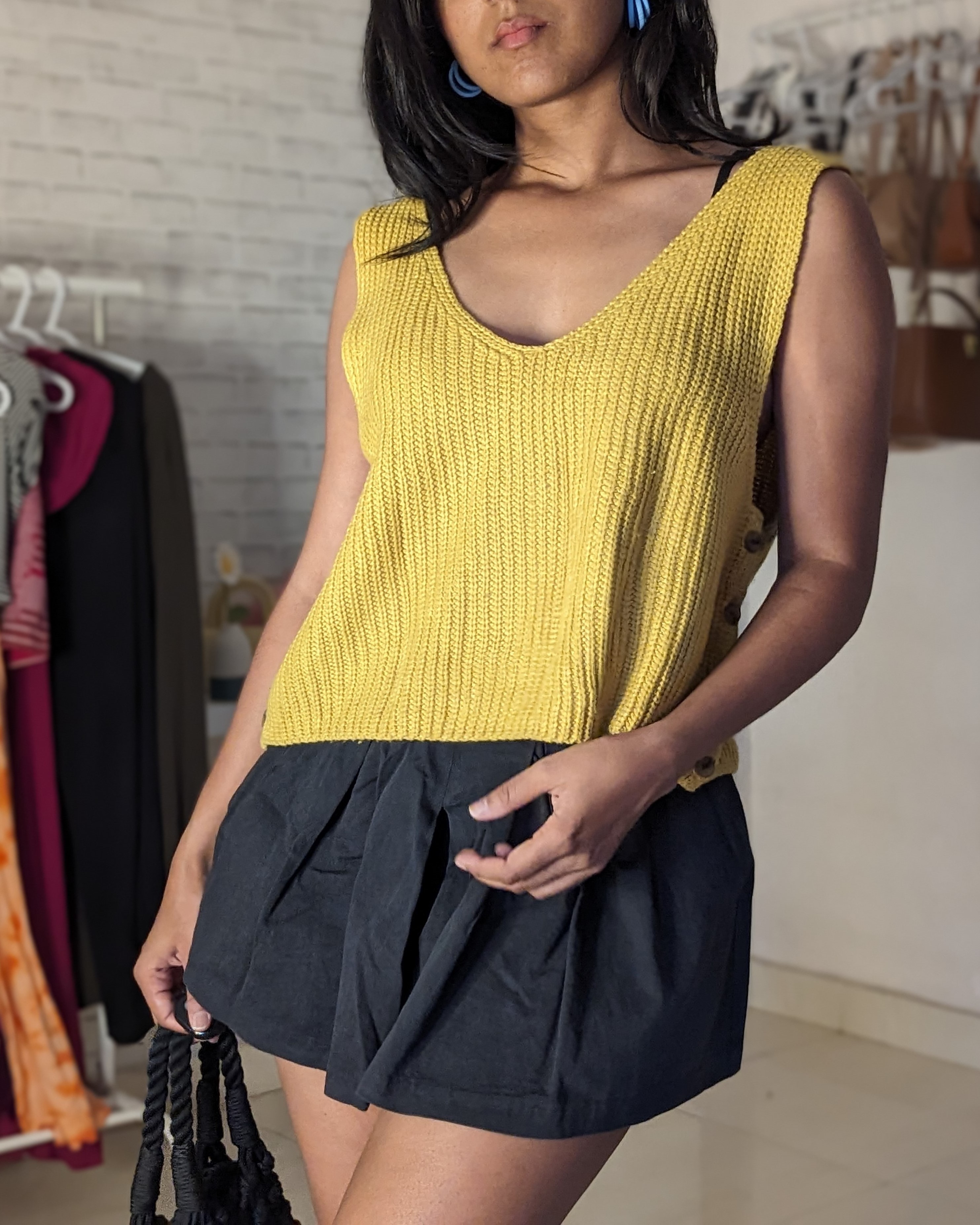 Mustard yellow sweater top
