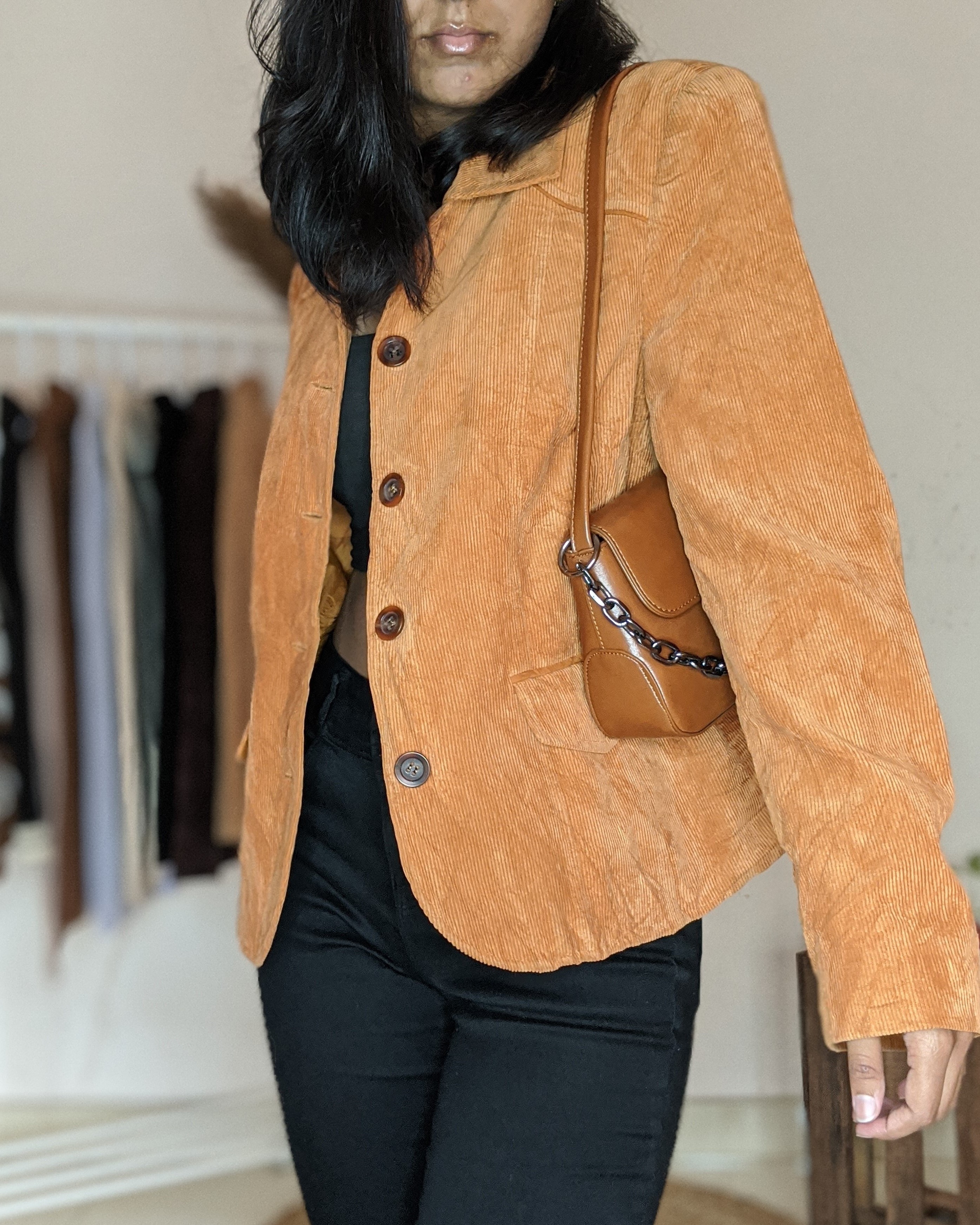 Rust orange corduroy jacket