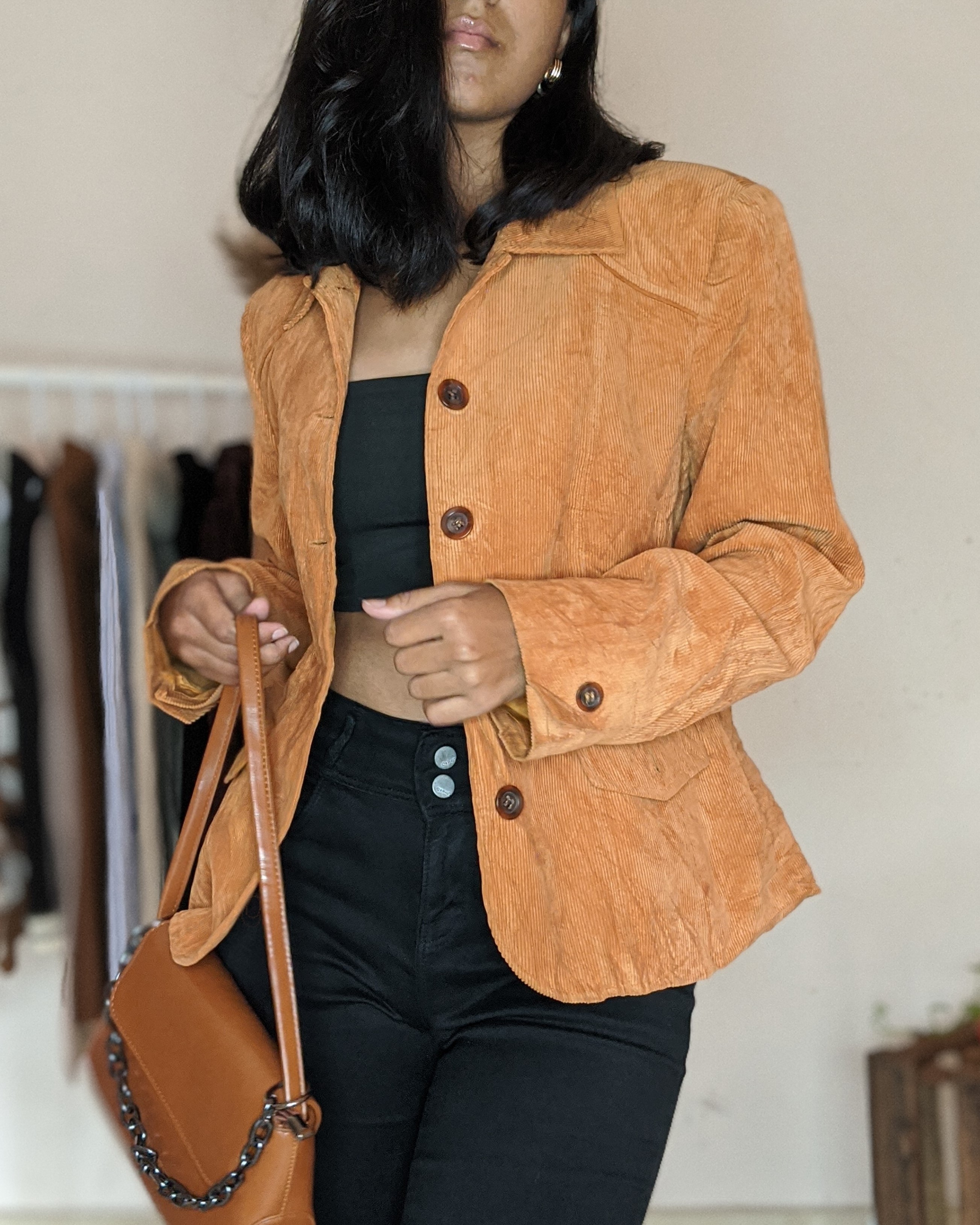 Rust orange corduroy jacket