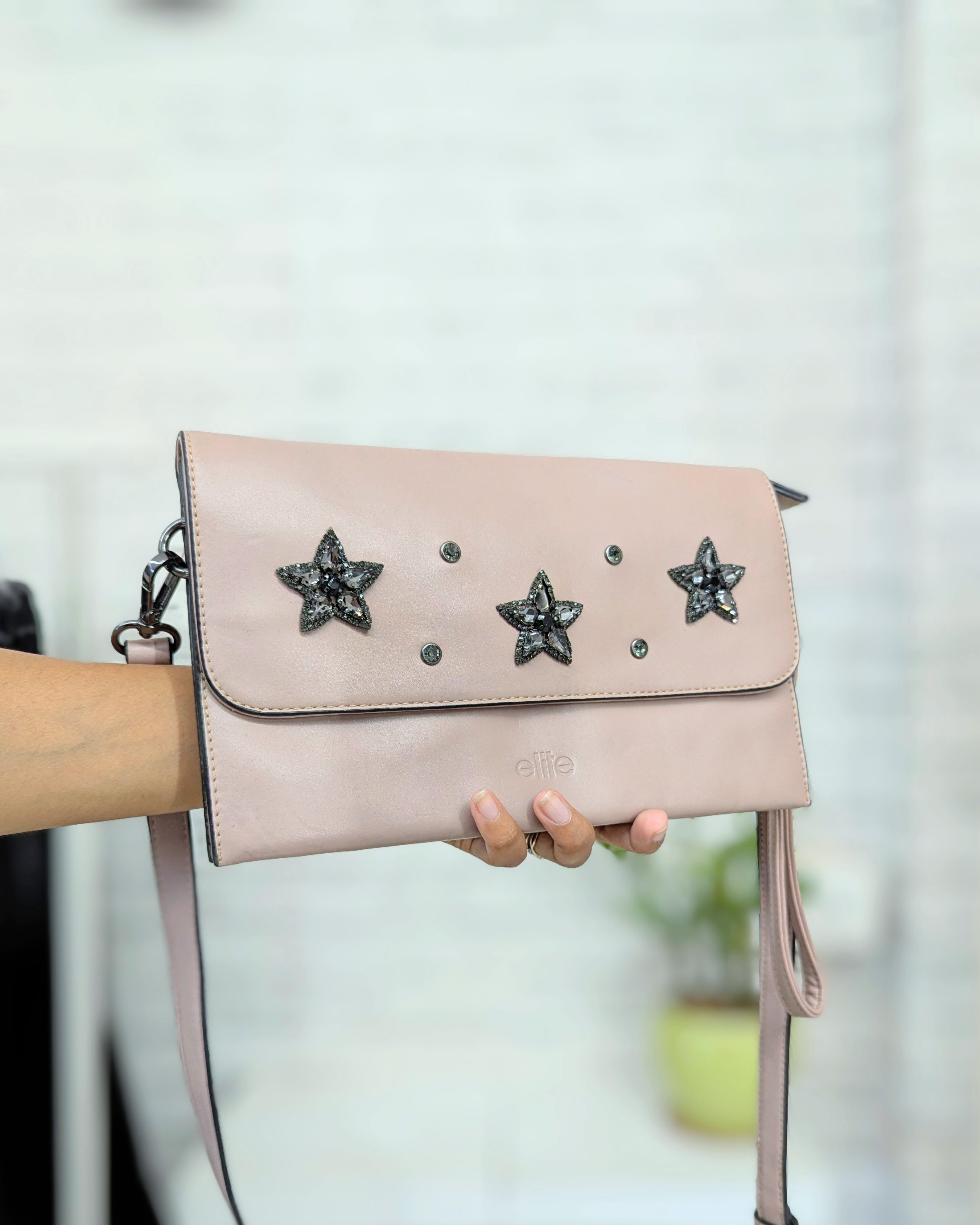Dusky rose sling bag / clutch
