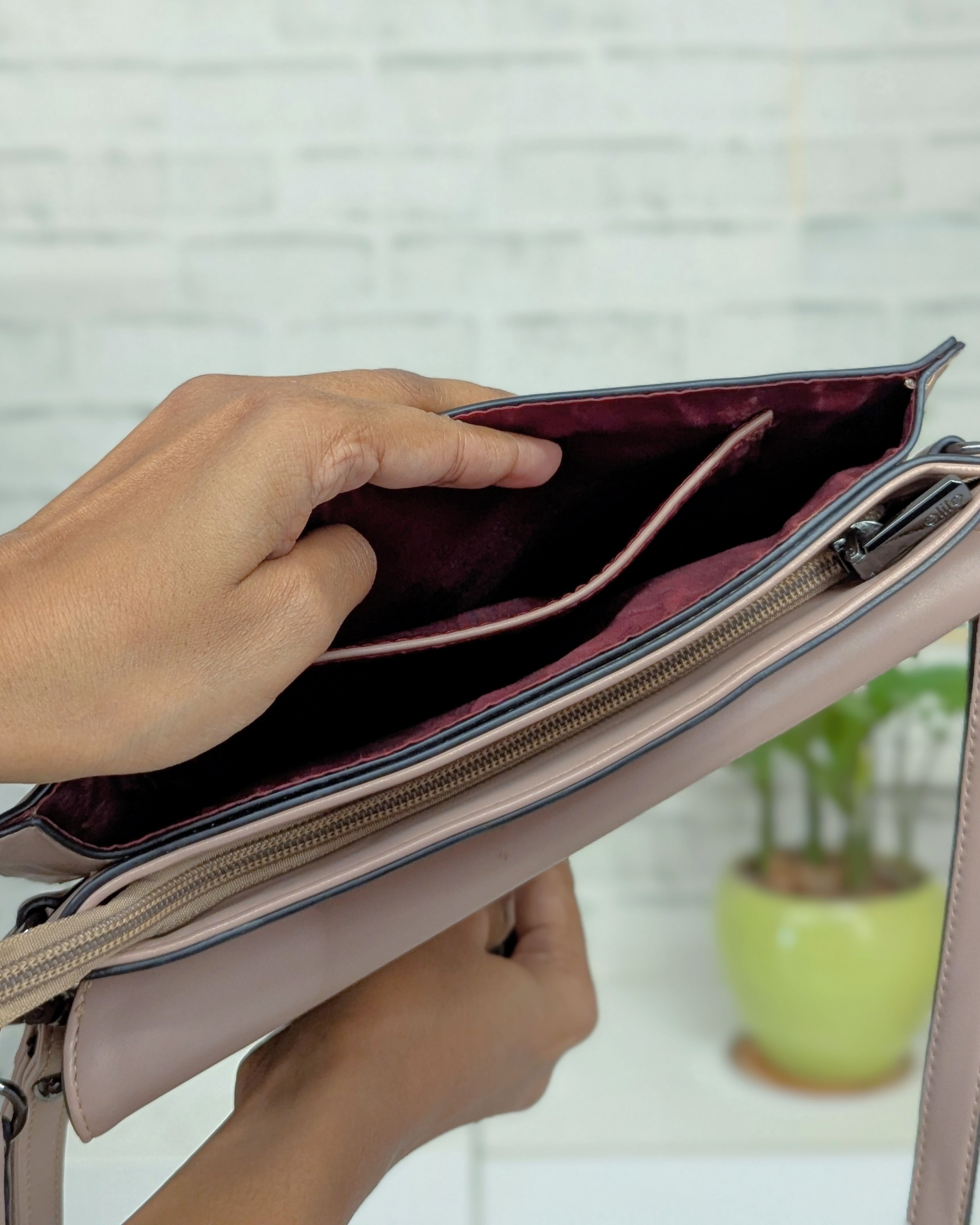 Dusky rose sling bag / clutch