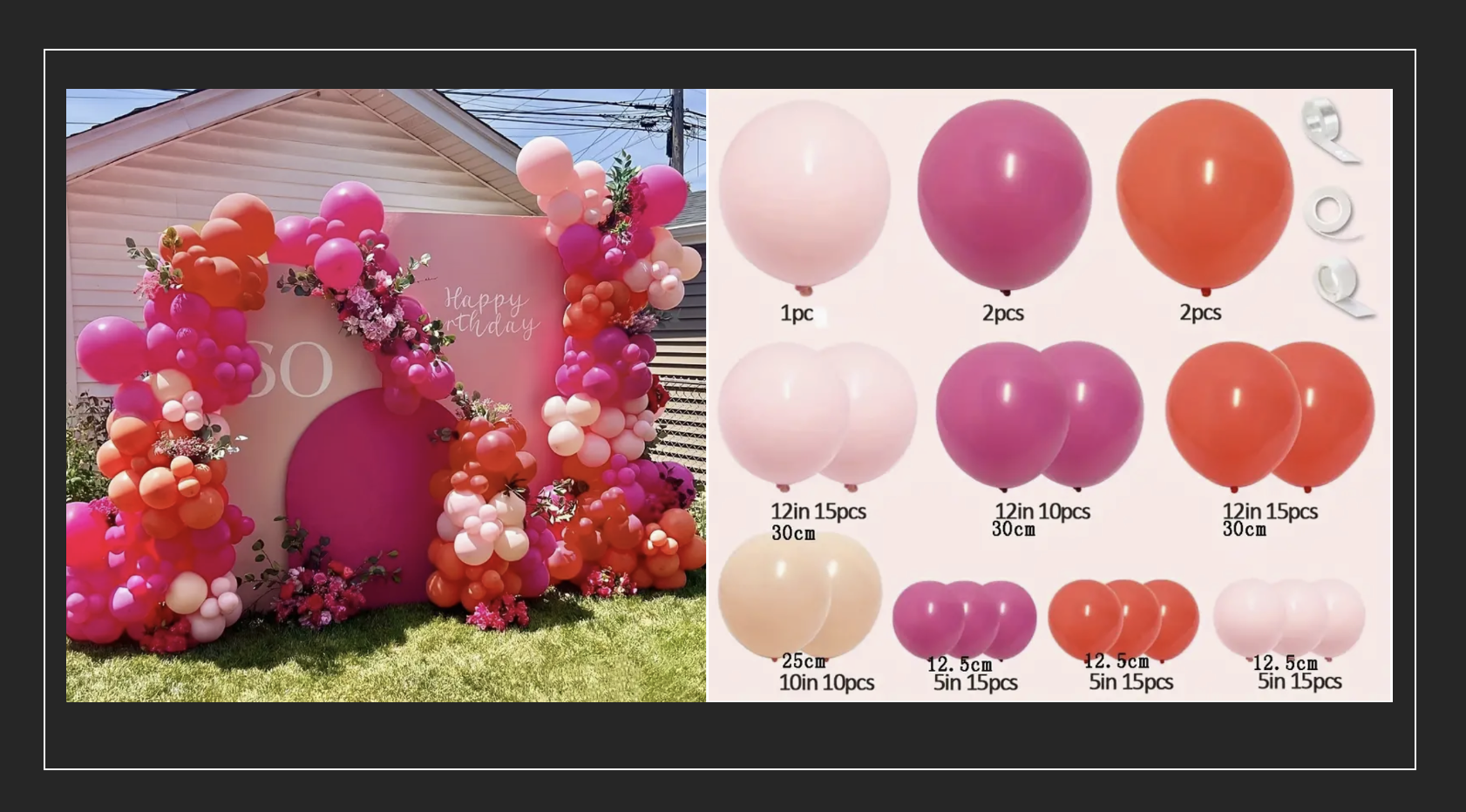 Orange and Pink Swizzle Balloon Garland