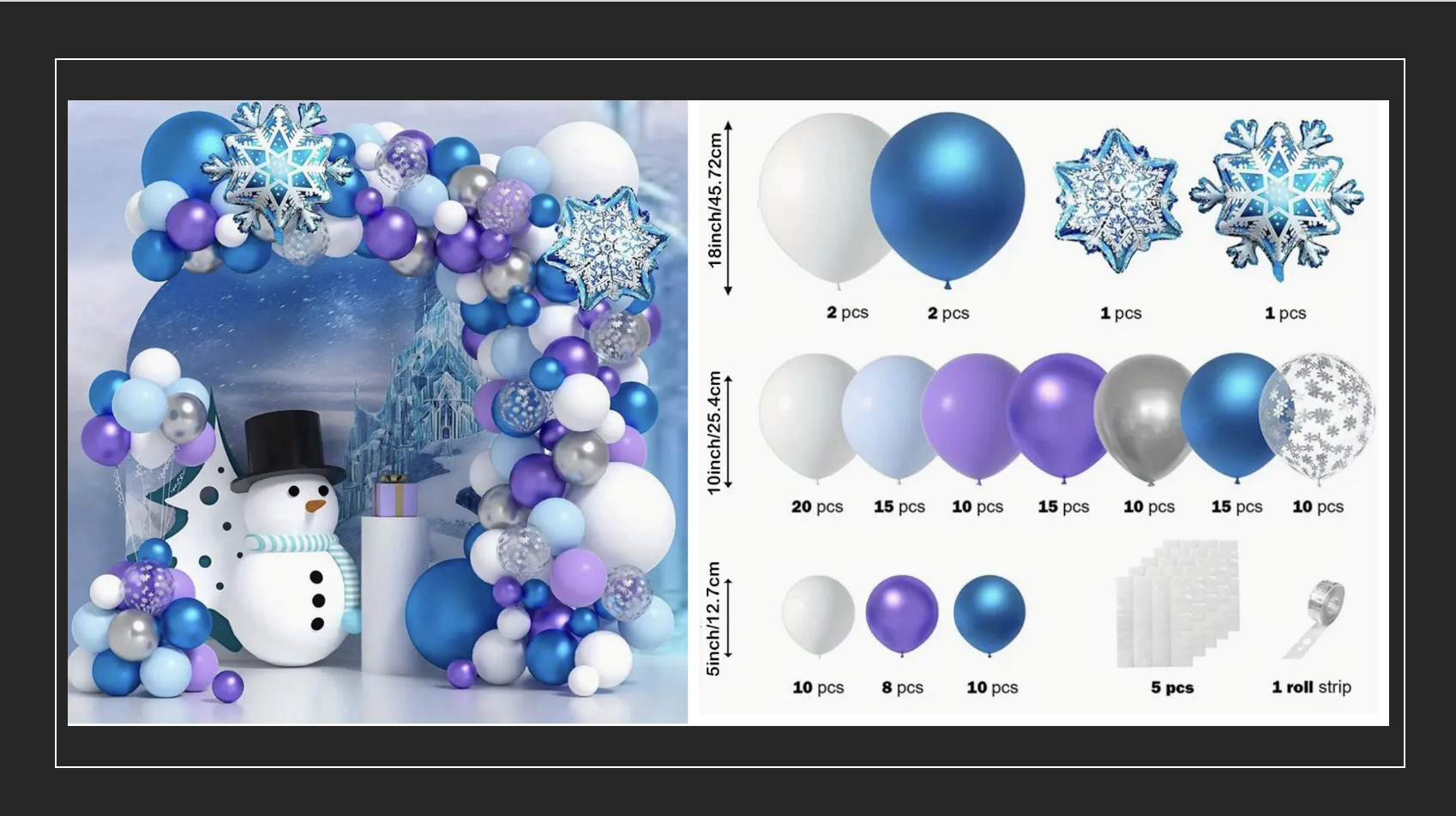 Snowflake Balloon Garland 135 Peices