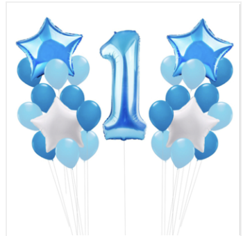 Blue Happy 1st Birthday Balloon Kit