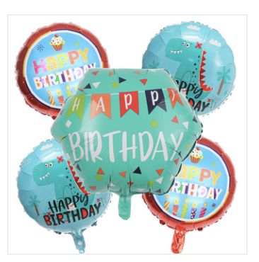 Foil Dinosaur Birthday Balloon Set (5pcs)