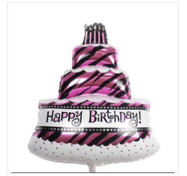 Foil Happy Birthday Cake Balloon - 100 x 69cm