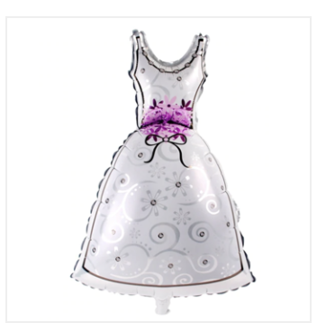 Giant 108cm tall - White Foil Dress Balloon