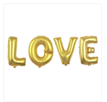 Gold LOVE Foil Balloon - 40cm tall