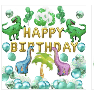 Boys Dinosaur Happy Birthday Balloon Kit - 65 Pieces