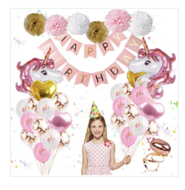 Girls Unicorn Birthday Party Balloon Pack